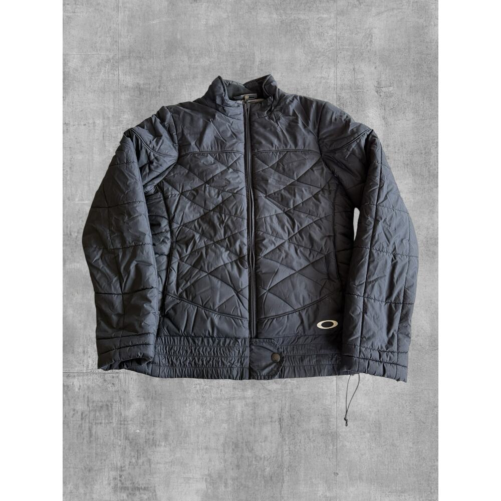 Vtg Oakley Software Quilted Puffer Jacket Womens Small Black F06 Gorpcore Y2K